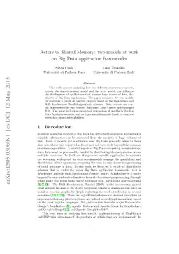 Actors vs Shared Memory: two models at work on Big Data application
  frameworks