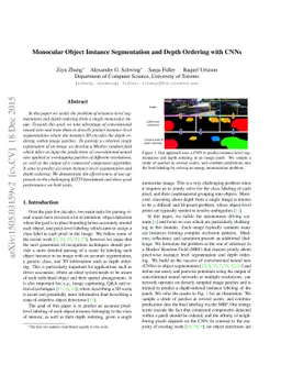 Monocular Object Instance Segmentation and Depth Ordering with CNNs