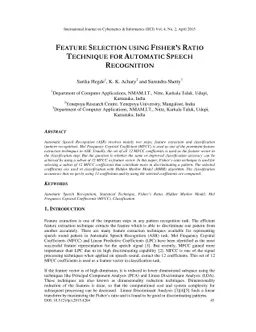 Feature selection using Fisher's ratio technique for automatic speech
  recognition