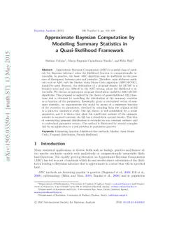 Approximate Bayesian Computation by Modelling Summary Statistics in a
  Quasi-likelihood Framework