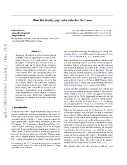 Mind the duality gap: safer rules for the Lasso