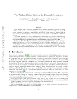 The Weakest Failure Detector for Eventual Consistency