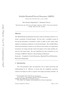 Modified Hausdorff Fractal Dimension (MHFD)