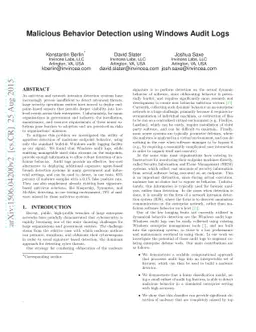 Malicious Behavior Detection using Windows Audit Logs