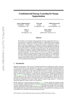 Combinatorial Energy Learning for Image Segmentation