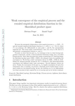 Weak convergence of the empirical process and the rescaled empirical
  distribution function in the Skorokhod product space