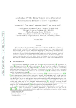 Multi-class SVMs: From Tighter Data-Dependent Generalization Bounds to
  Novel Algorithms
