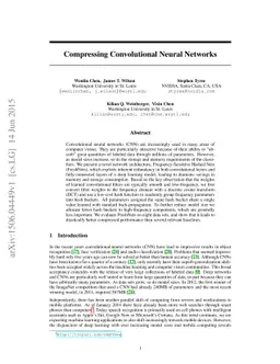 Compressing Convolutional Neural Networks