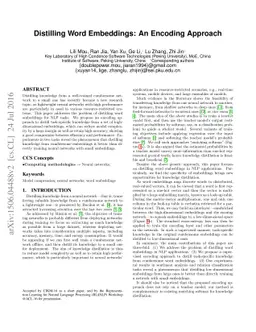 Distilling Word Embeddings: An Encoding Approach