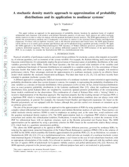 A stochastic density matrix approach to approximation of probability
  distributions and its application to nonlinear systems