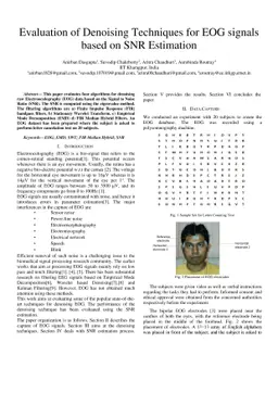 Evaluation of Denoising Techniques for EOG signals based on SNR
  Estimation