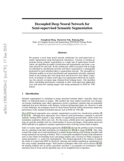 Decoupled Deep Neural Network for Semi-supervised Semantic Segmentation