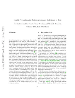 Depth Perception in Autostereograms: 1/f-Noise is Best