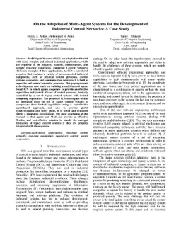 On the Adoption of Multi-Agent Systems for the Development of Industrial
  Control Networks