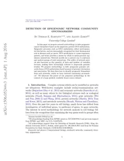 Detection of Epigenomic Network Community Oncomarkers