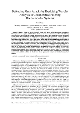 Defending Grey Attacks by Exploiting Wavelet Analysis in Collaborative
  Filtering Recommender Systems