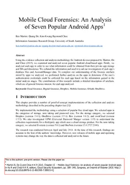 Mobile Cloud Forensics: An Analysis of Seven Popular Android Apps