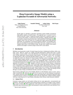 Deep Generative Image Models using a Laplacian Pyramid of Adversarial
  Networks