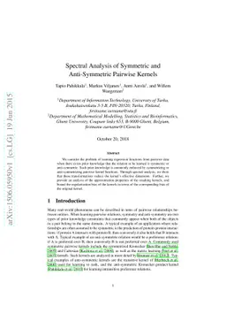 Spectral Analysis of Symmetric and Anti-Symmetric Pairwise Kernels
