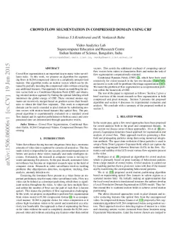 Crowd Flow Segmentation in Compressed Domain using CRF