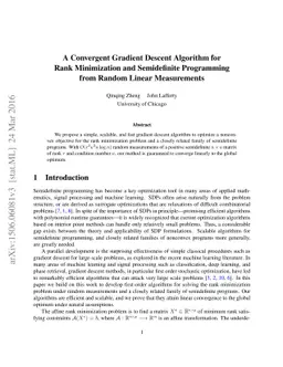 A Convergent Gradient Descent Algorithm for Rank Minimization and
  Semidefinite Programming from Random Linear Measurements