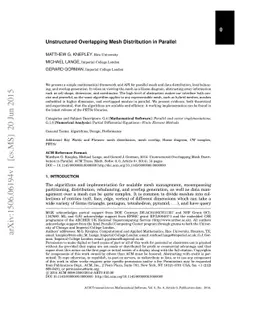 Unstructured Overlapping Mesh Distribution in Parallel
