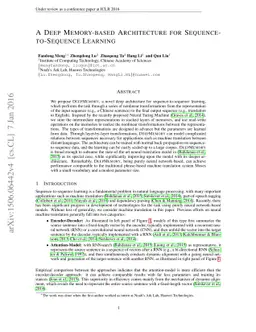 A Deep Memory-based Architecture for Sequence-to-Sequence Learning