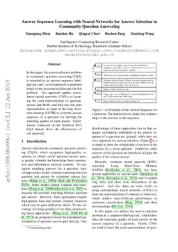 Answer Sequence Learning with Neural Networks for Answer Selection in
  Community Question Answering