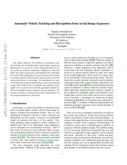 Automatic vehicle tracking and recognition from aerial image sequences