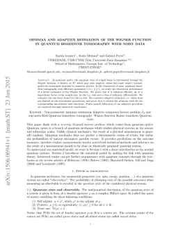 Minimax and adaptive estimation of the Wigner function in quantum
  homodyne tomography with noisy data