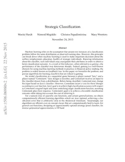 Strategic Classification