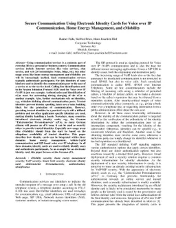Secure Communication Using Electronic Identity Cards for Voice over IP
  Communication, Home Energy Management, and eMobility