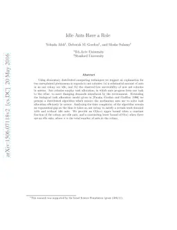 Idle Ants Have a Role