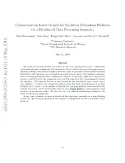 Communication Lower Bounds for Statistical Estimation Problems via a
  Distributed Data Processing Inequality