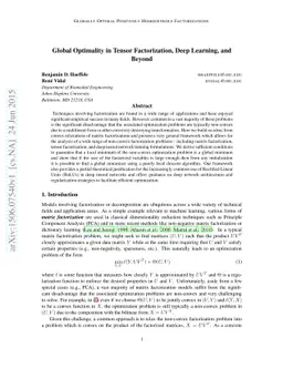 Global Optimality in Tensor Factorization, Deep Learning, and Beyond