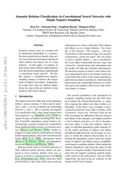 Semantic Relation Classification via Convolutional Neural Networks with
  Simple Negative Sampling