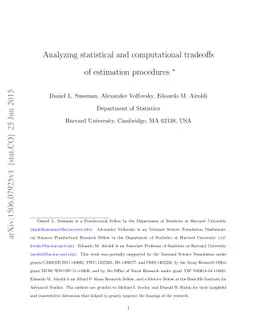 Analyzing statistical and computational tradeoffs of estimation
  procedures