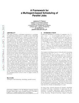 A Framework for a Multiagent-based Scheduling of Parallel Jobs