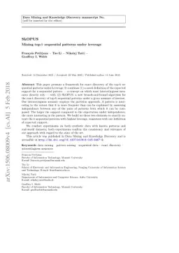 Skopus: Mining top-k sequential patterns under leverage