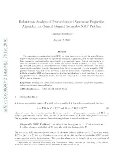Robustness Analysis of Preconditioned Successive Projection Algorithm
  for General Form of Separable NMF Problem