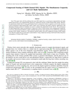 Compressed Sensing of Multi-Channel EEG Signals: The Simultaneous
  Cosparsity and Low Rank Optimization