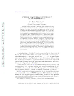 Optimal sequential detection in multi-stream data