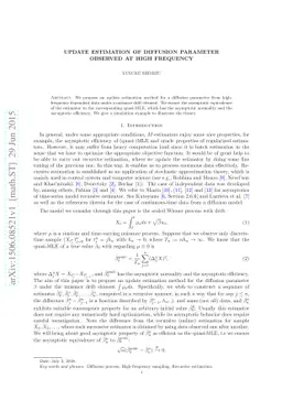 Update estimation of diffusion parameter observed at high frequency