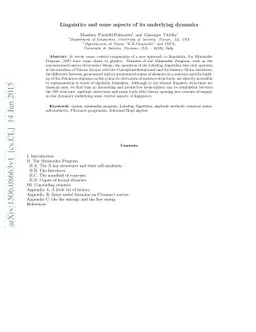 Linguistics and some aspects of its underlying dynamics