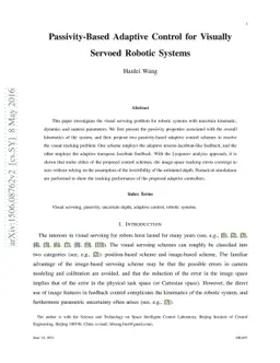 Passivity-Based Adaptive Control for Visually Servoed Robotic Systems