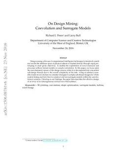 On Design Mining: Coevolution and Surrogate Models