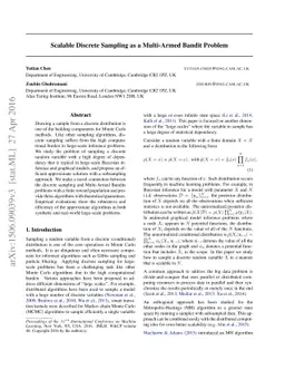 Scalable Discrete Sampling as a Multi-Armed Bandit Problem
