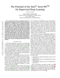The Potential of the Intel Xeon Phi for Supervised Deep Learning