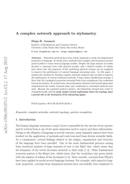 A complex network approach to stylometry