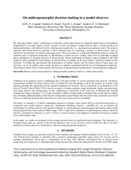 On anthropomorphic decision making in a model observer